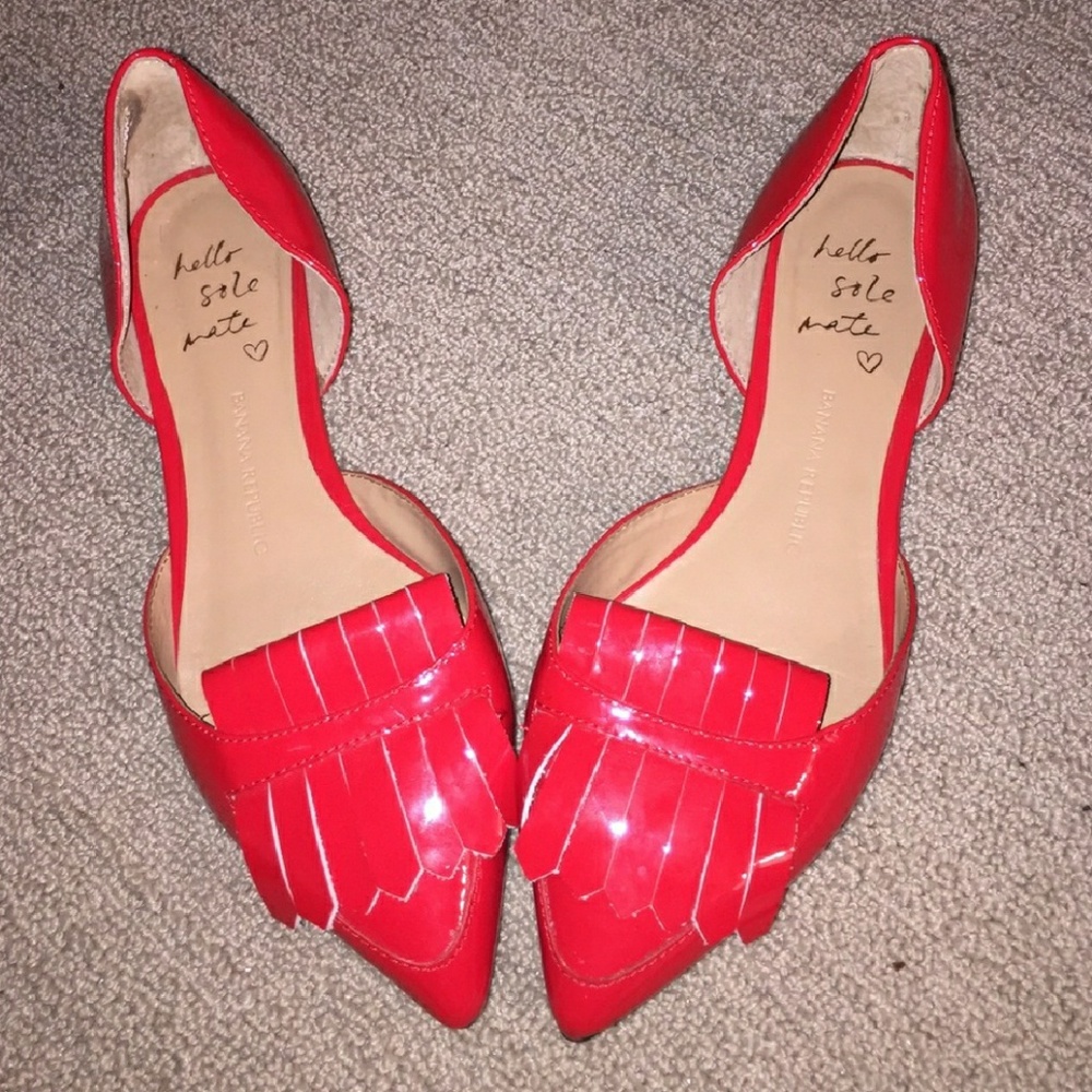 Banana Republic Red Patent Leather Flats